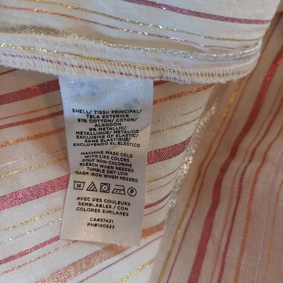 Loft Spaghetti Strap Striped Casual Crop Top- size XS - Picture 5 of 6